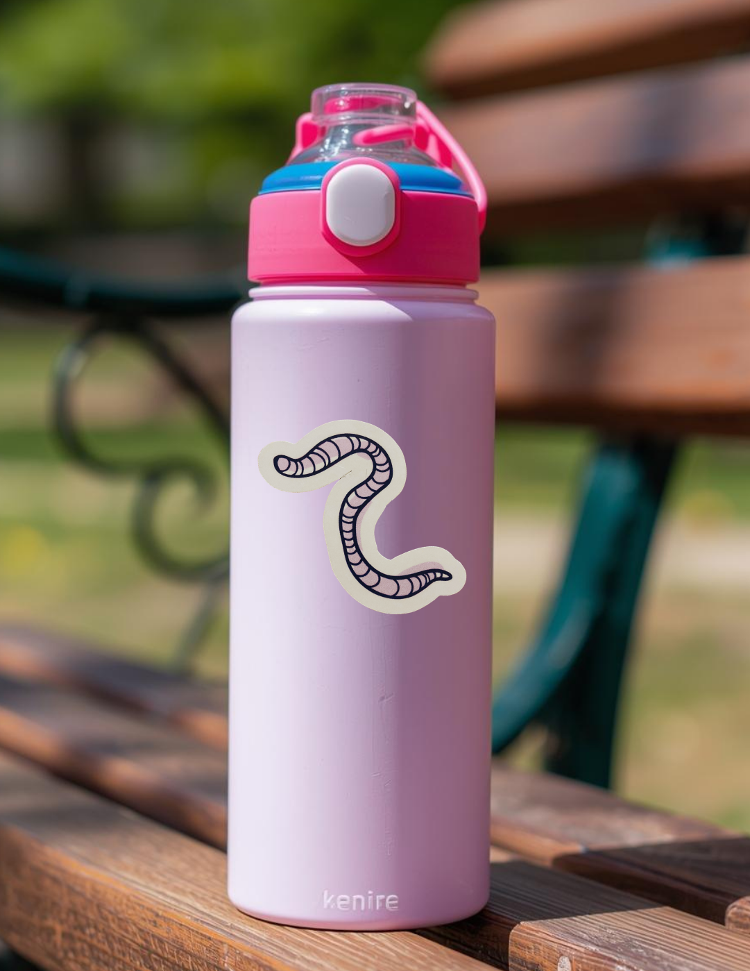 Water Bottle Sticker - Worm