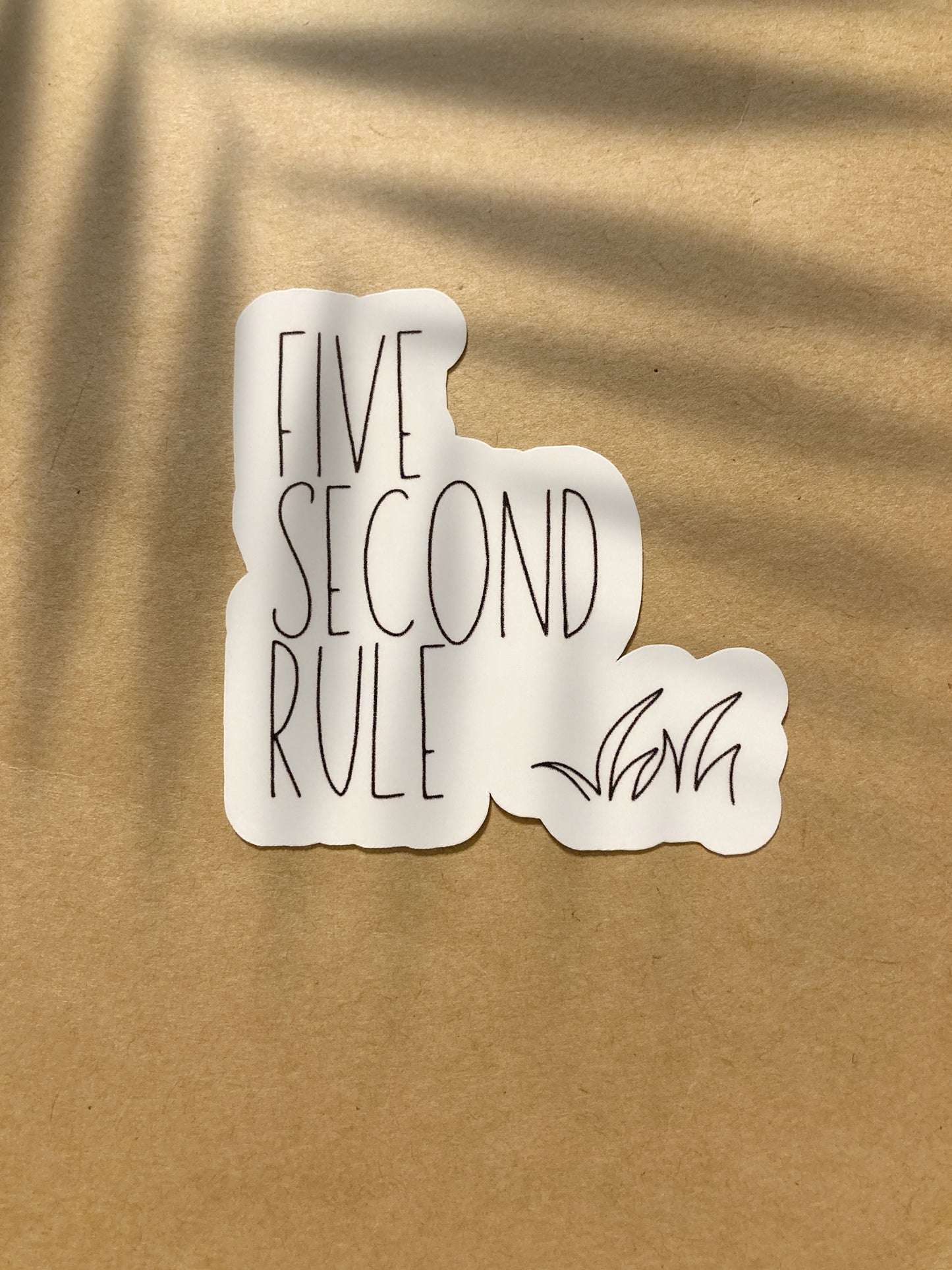 Water Bottle Sticker - Five Second Rule